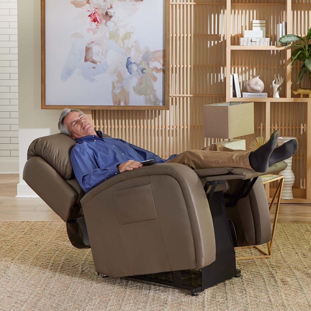 Burbank Electropedic golden tech twilight lift chair leather recliner