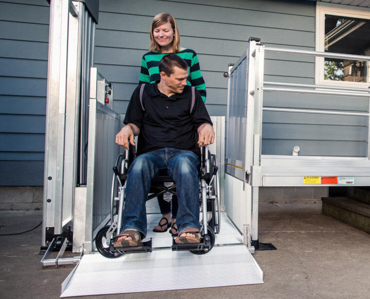 Burbank Electropedic The PASSPORT Vertical Platform Lift from EZ-ACCESS is a durable, reliable wheelchair and scooter lift that can be fit to the exterior of any home