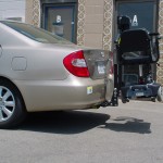 Burbank Electropedic Side View; Majors Mobisist RoRo Scooter on a Ultra lite Lift.
