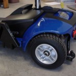 Burbank Electropedic Slide In Bracket on a Pride GoGo Scooter.