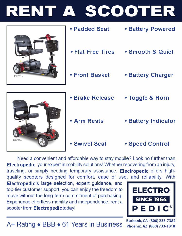 Burbank Electropedic Rent a Pride GoGo Electric Scooter